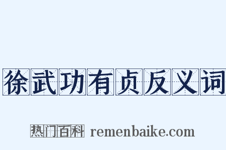 徐武功有贞反义词是什么意思的图片